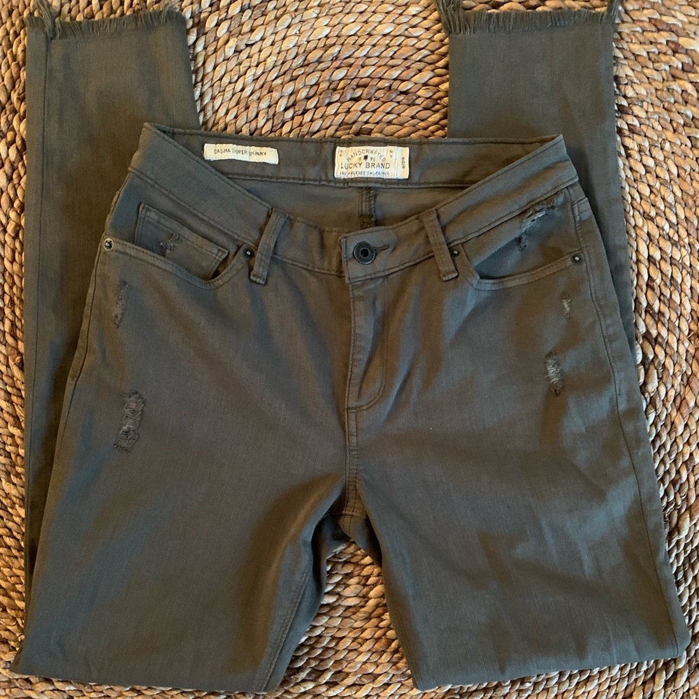 Lucky Brand Super Skinny Olive Green Jeans